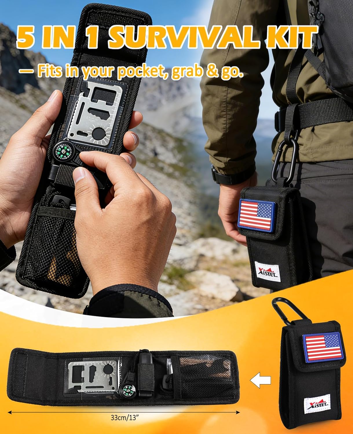 5 in 1 Ferro Rod Fire Starter Kit