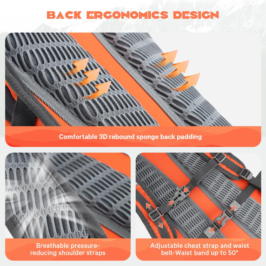 Hydration Hiking Backpack with 2L/3L Water Bladder, High Flow Bite Valve