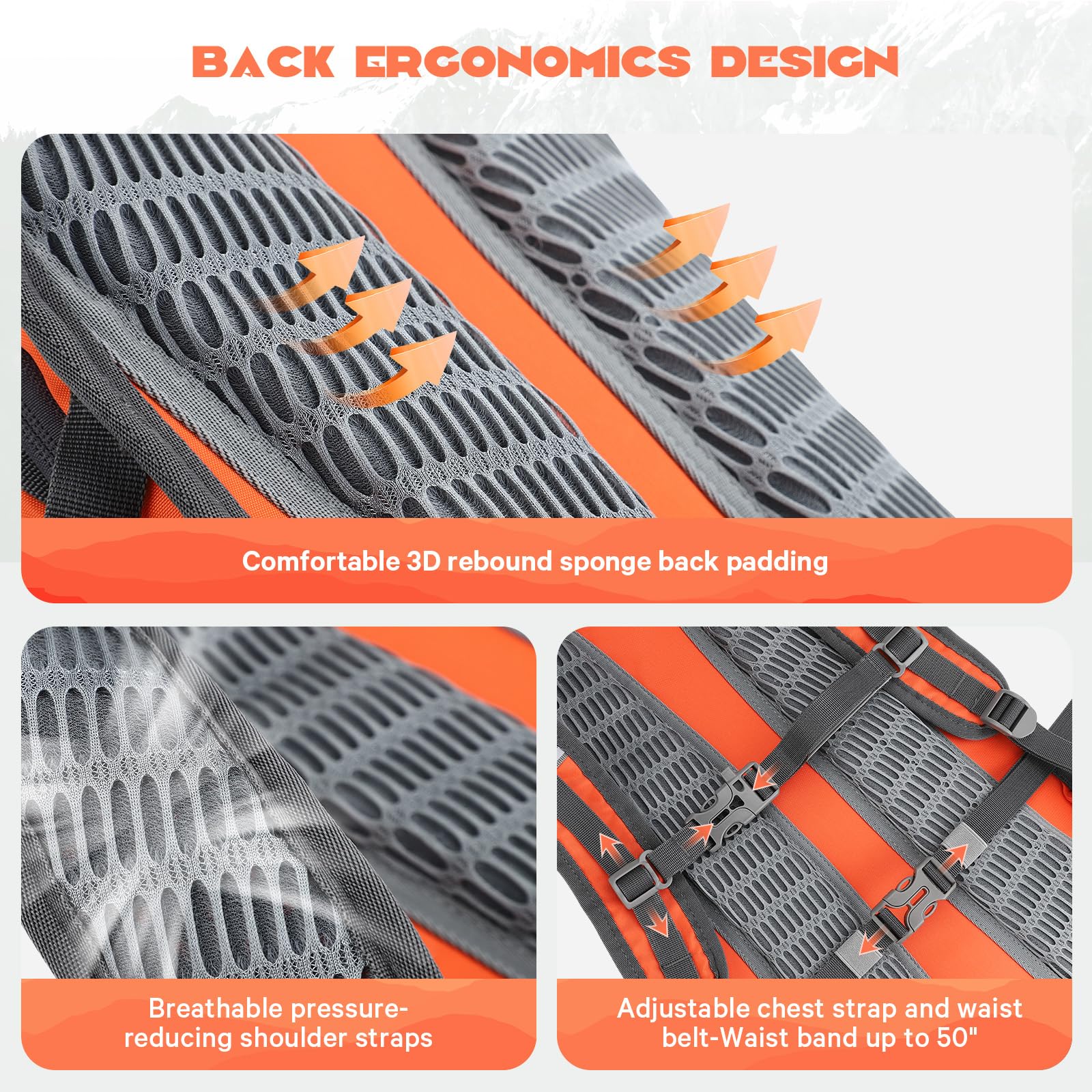 Hydration Hiking Backpack with 2L/3L Water Bladder, High Flow Bite Valve