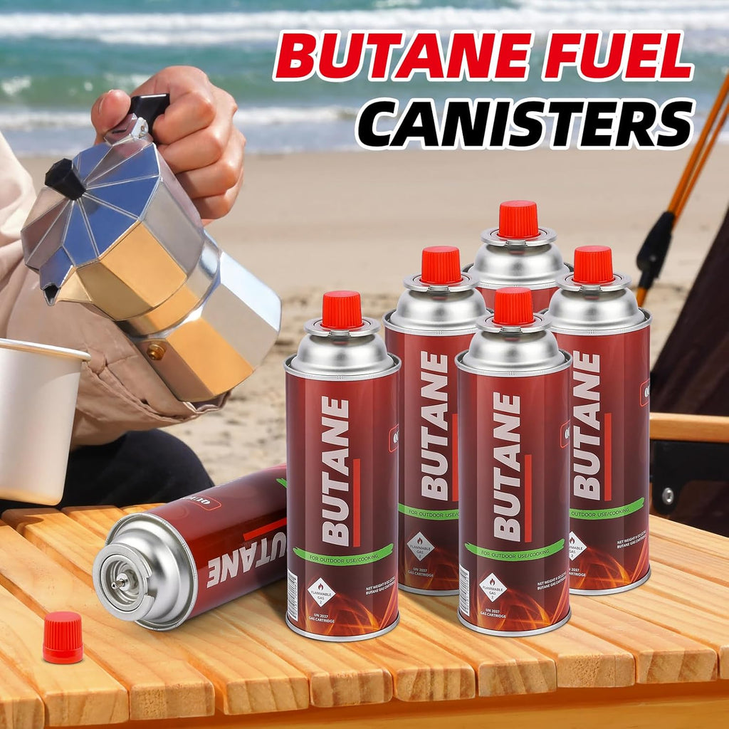 Pack of 4 Butane Fuel Cylinders for Portable Stove