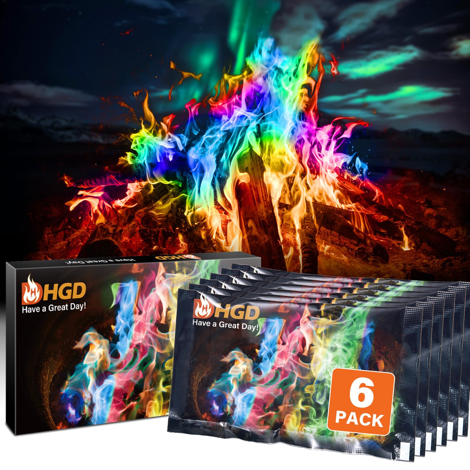 HGD (6 Pack) Magic Campfire Fire Color Changing Packets