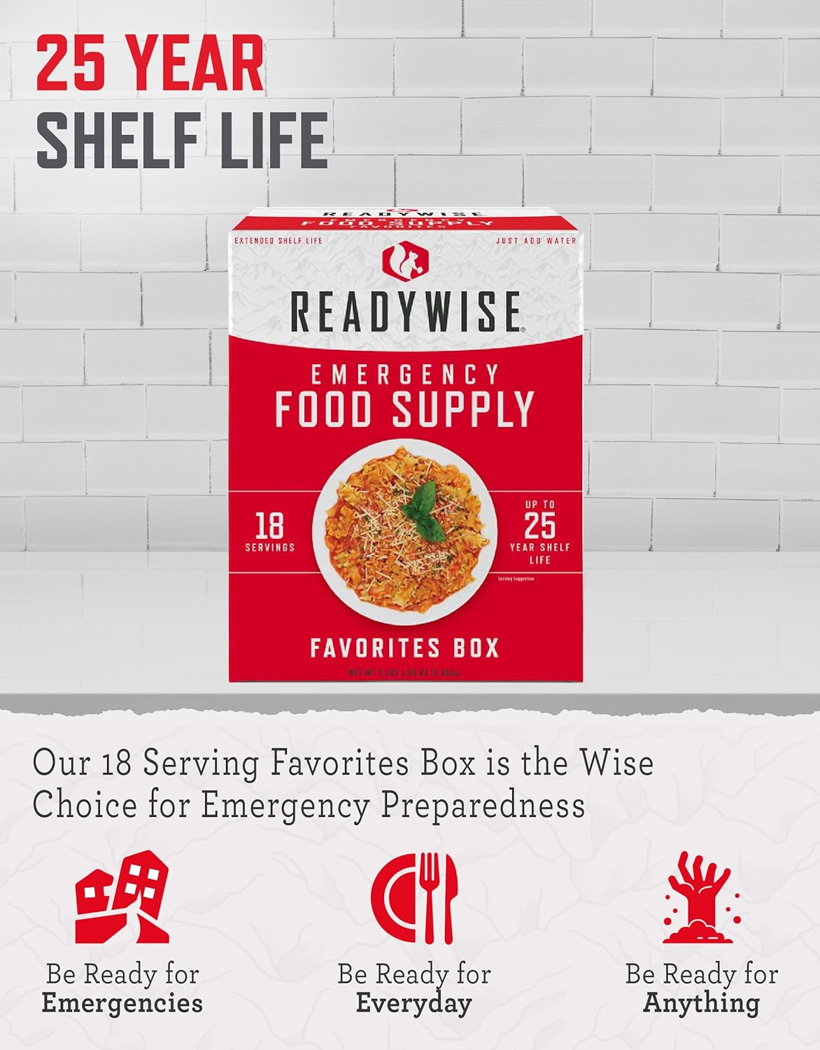 ReadyWise Emergency Food Supply - 18 Servings Survival Food Kit