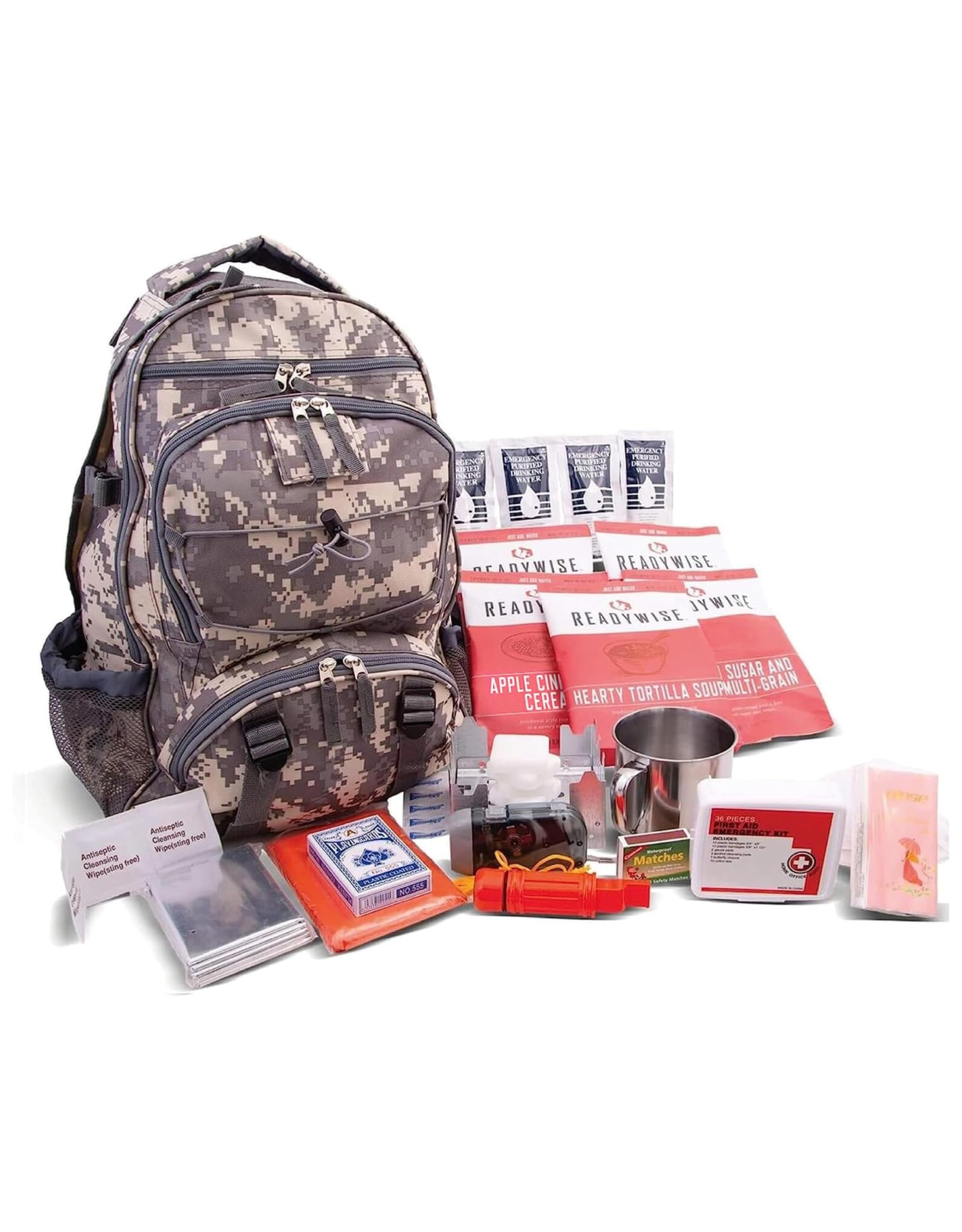 ReadyWise Emergency Survival Gear – Tactical Military Backpack, Camping Essentials Bug Out Bag & Survival Kit