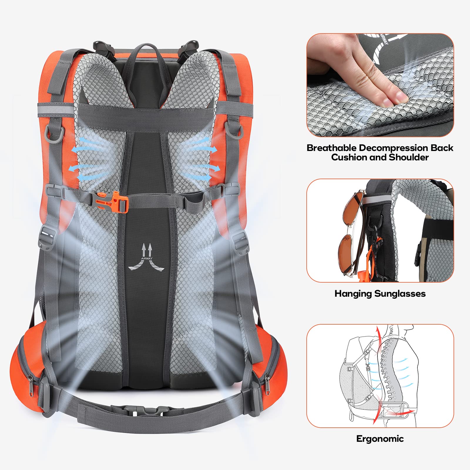 Waterproof Hiking Pack with Rain Cover