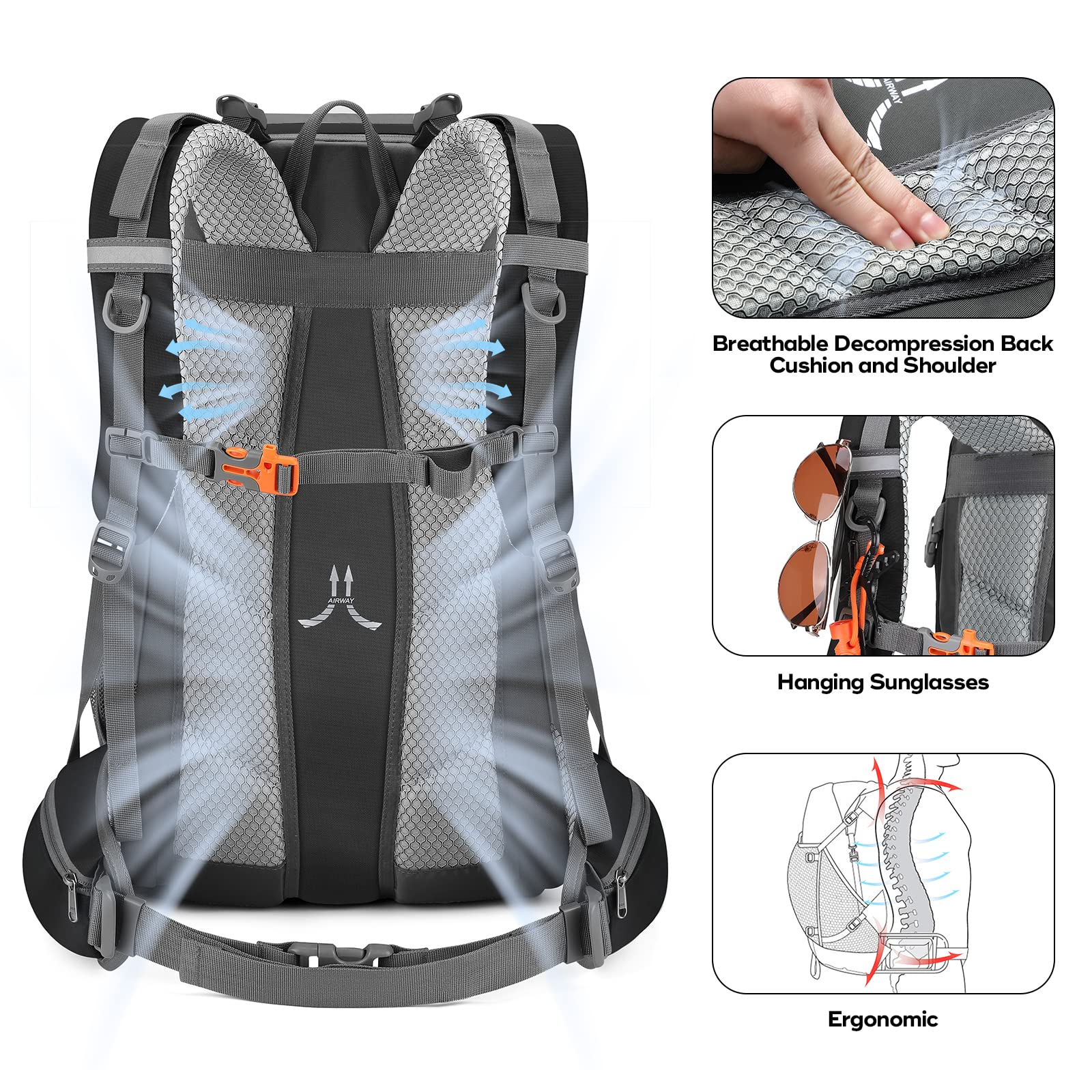 Waterproof Hiking Pack with Rain Cover
