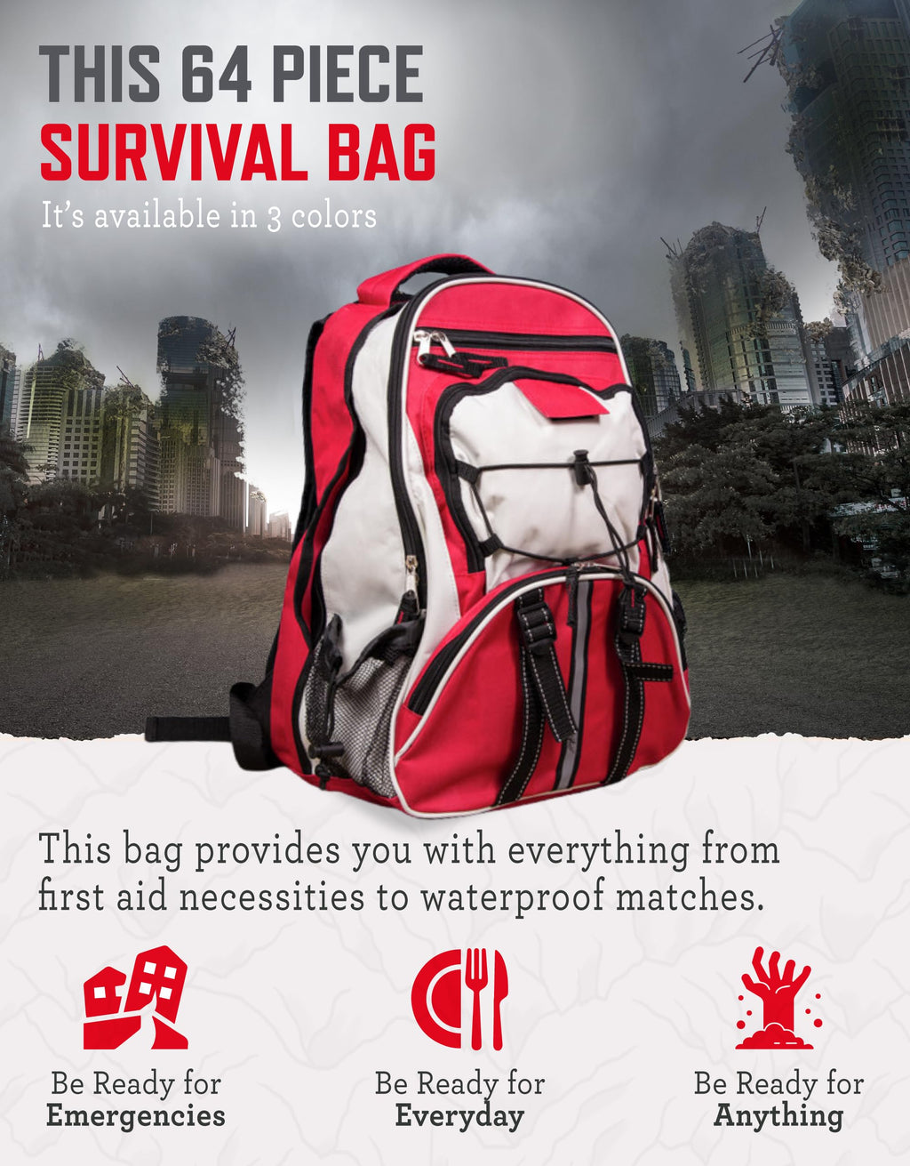 ReadyWise Emergency Survival Gear – Tactical Military Backpack, Camping Essentials Bug Out Bag & Survival Kit