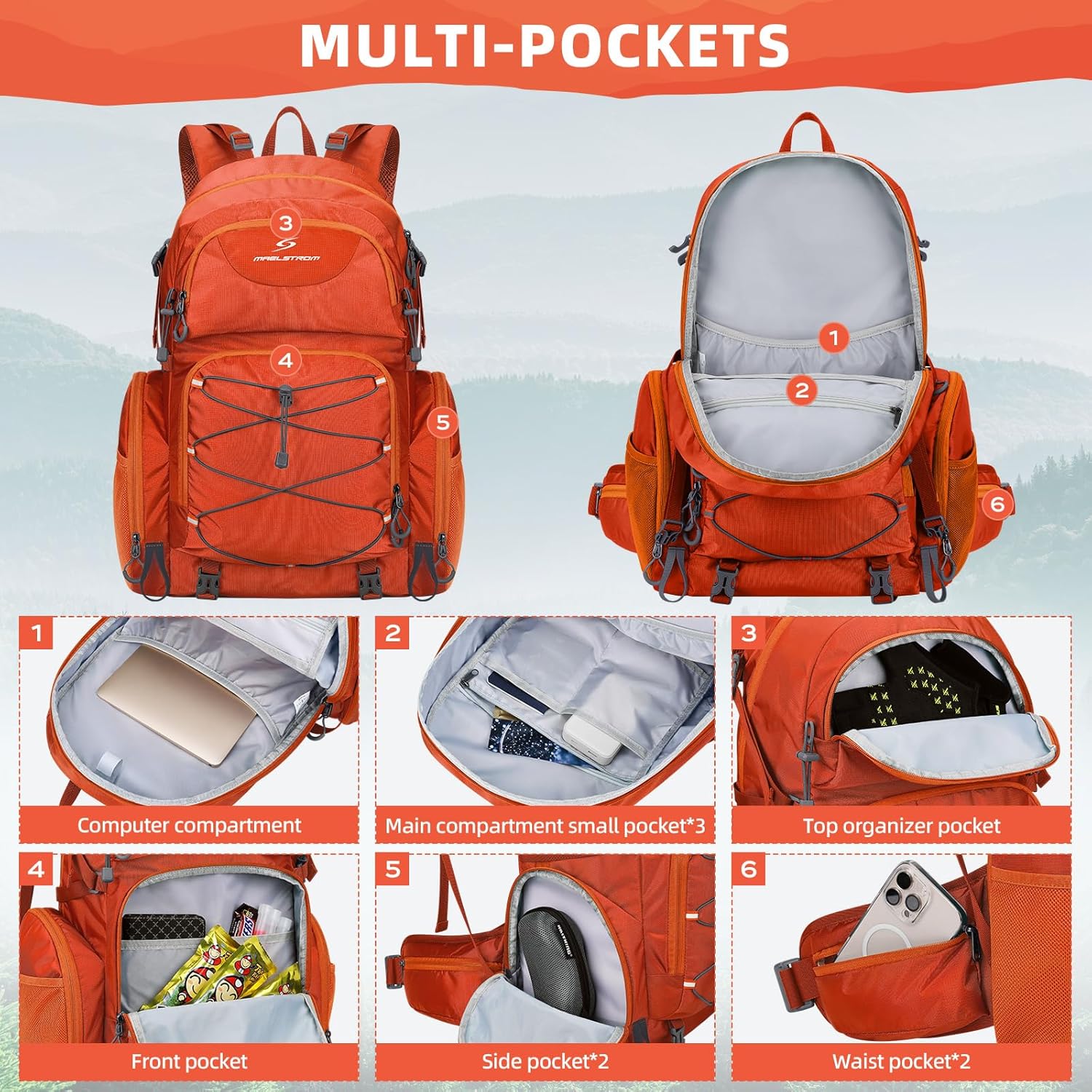 Waterproof Lightweight Travel Pack with Rain Cover