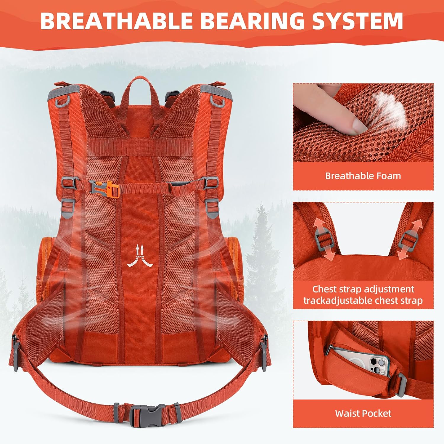 Waterproof Lightweight Travel Pack with Rain Cover