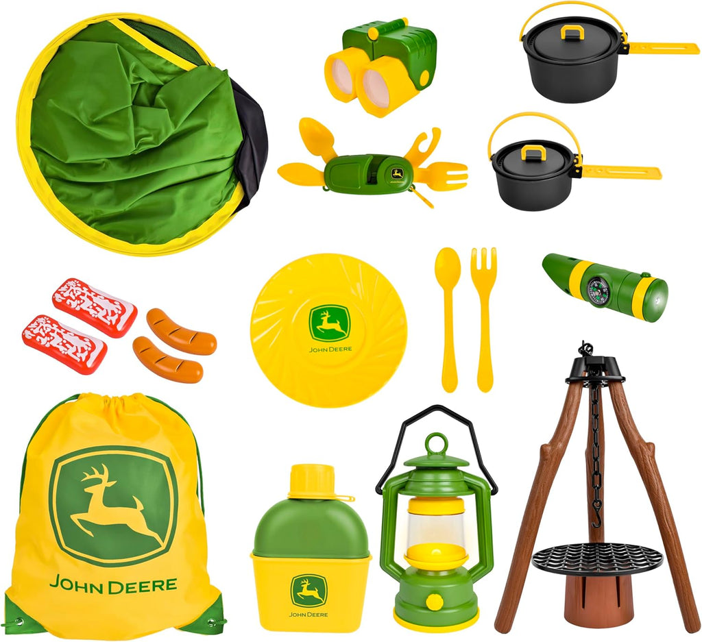 John Deere Pop-Up Camping Tent, 18 Piece Set