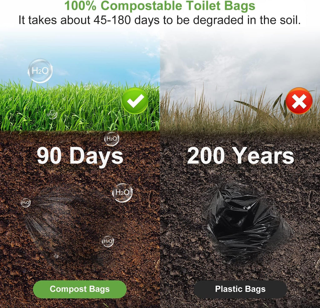 Portable Biodegradable Camping 8 Gallon Waste Bags for 5-8 Gallon Bucket Toilet