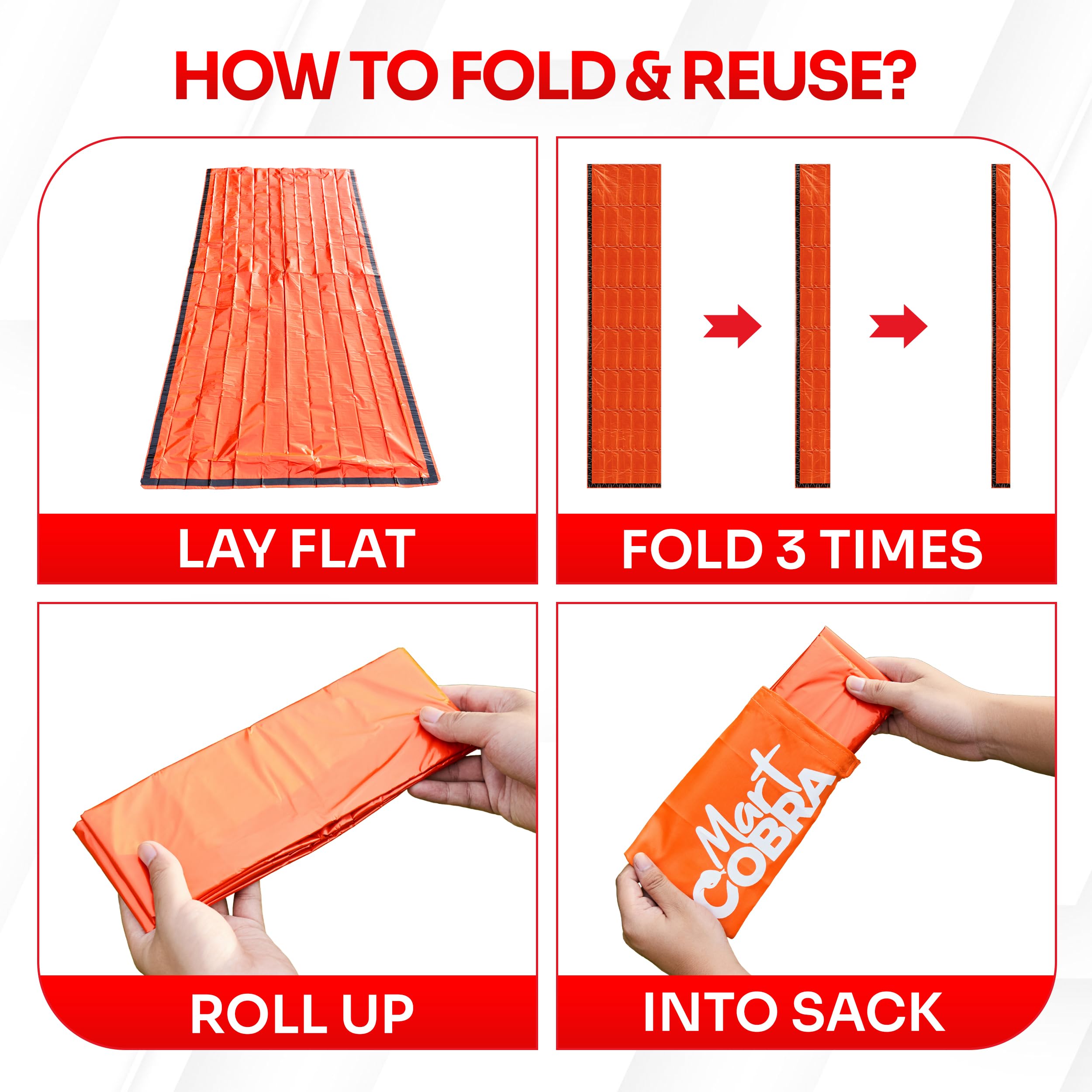 Bivy Sack Waterproof Mylar Emergency Blankets for Survival