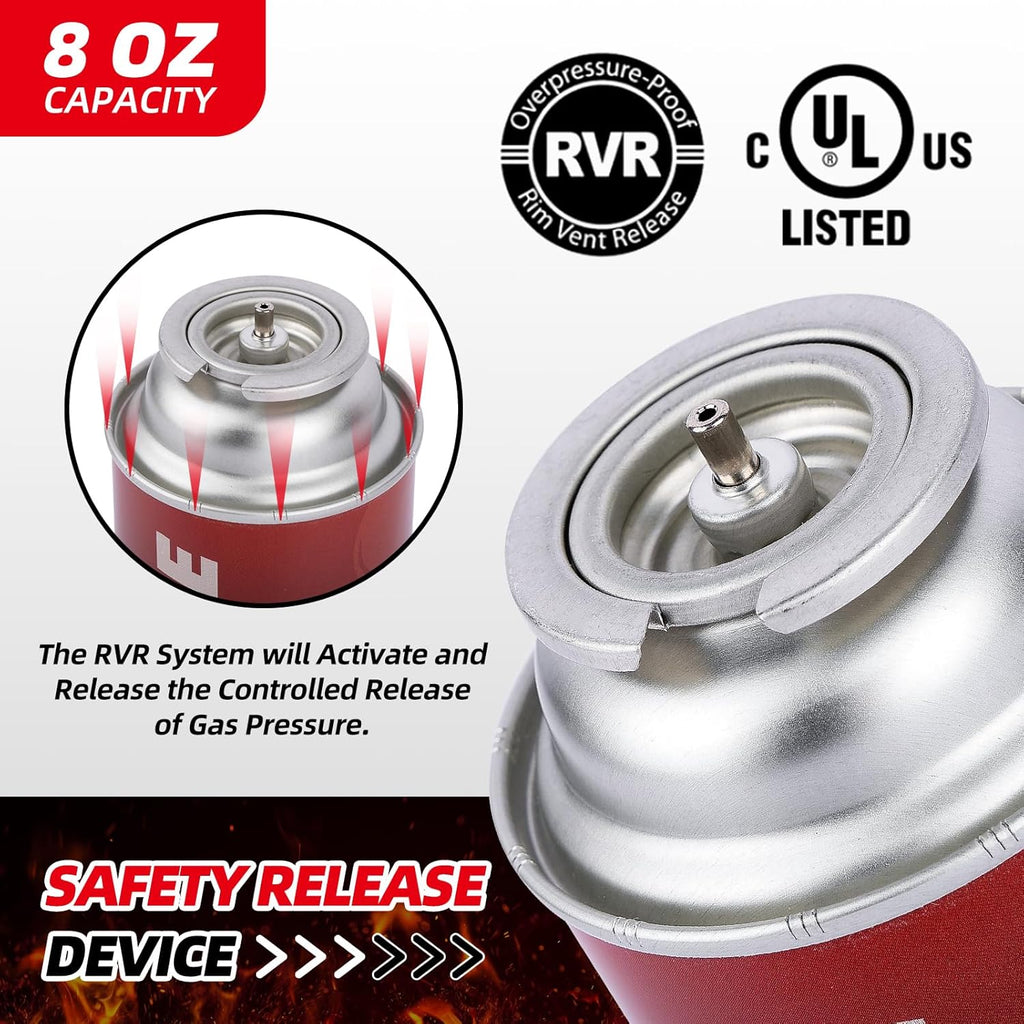 Pack of 4 Butane Fuel Cylinders for Portable Stove