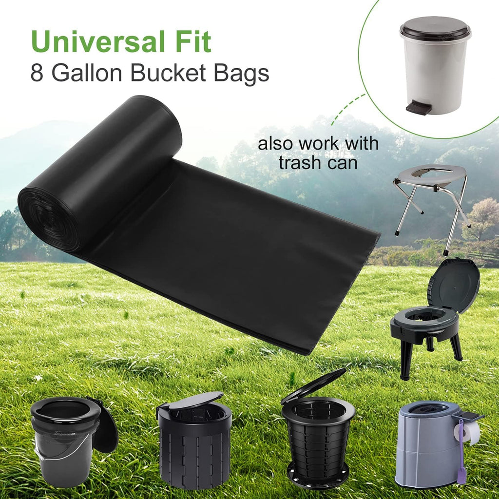 Portable Biodegradable Camping 8 Gallon Waste Bags for 5-8 Gallon Bucket Toilet