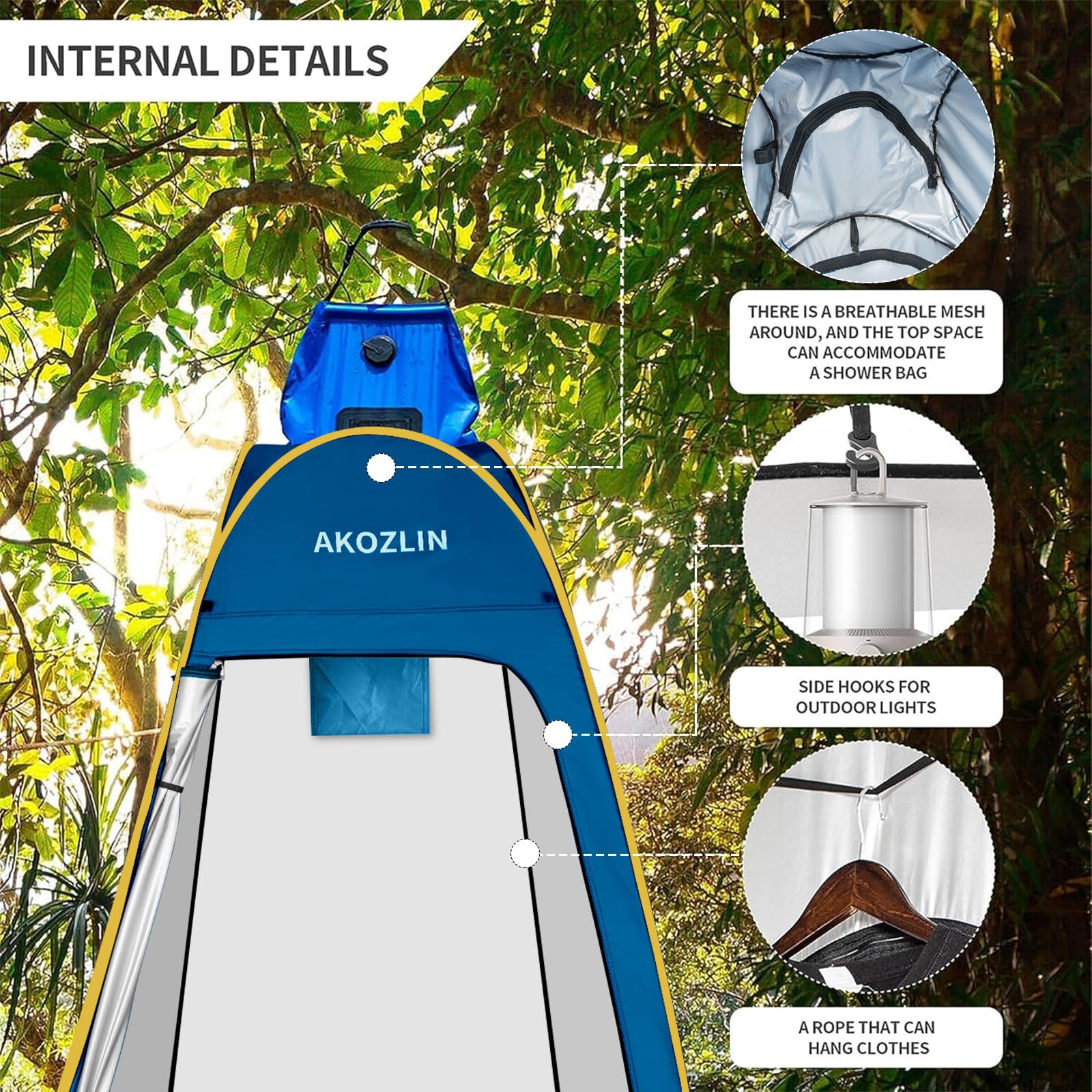 Portable Pop Up Shower Tent, Camp Toilet Tent