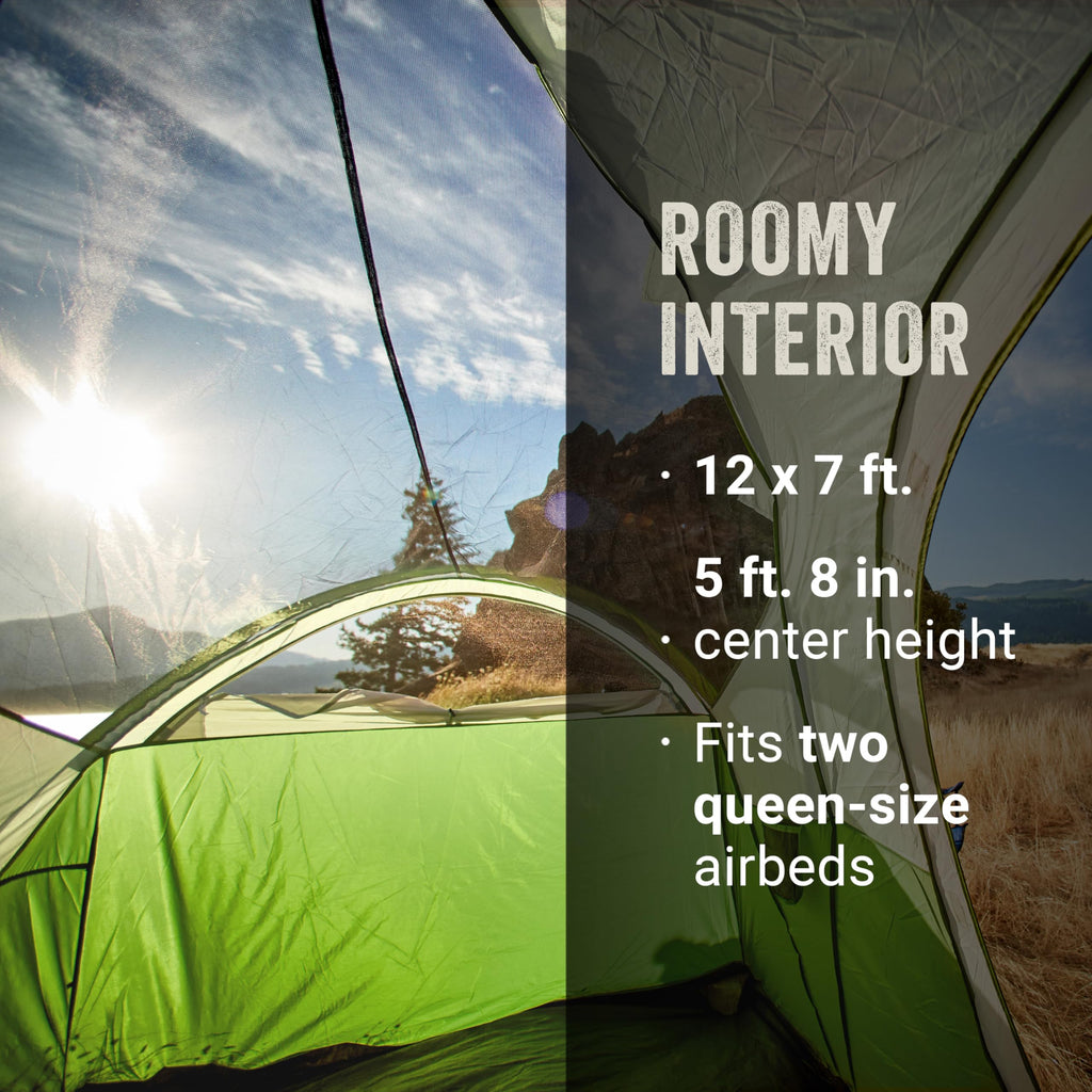 Coleman Montana 8-Person Camping Tent with Rainfly, Weatherproof Family Tent Sets Up in 15 Mins, Fits Multiple Airbeds