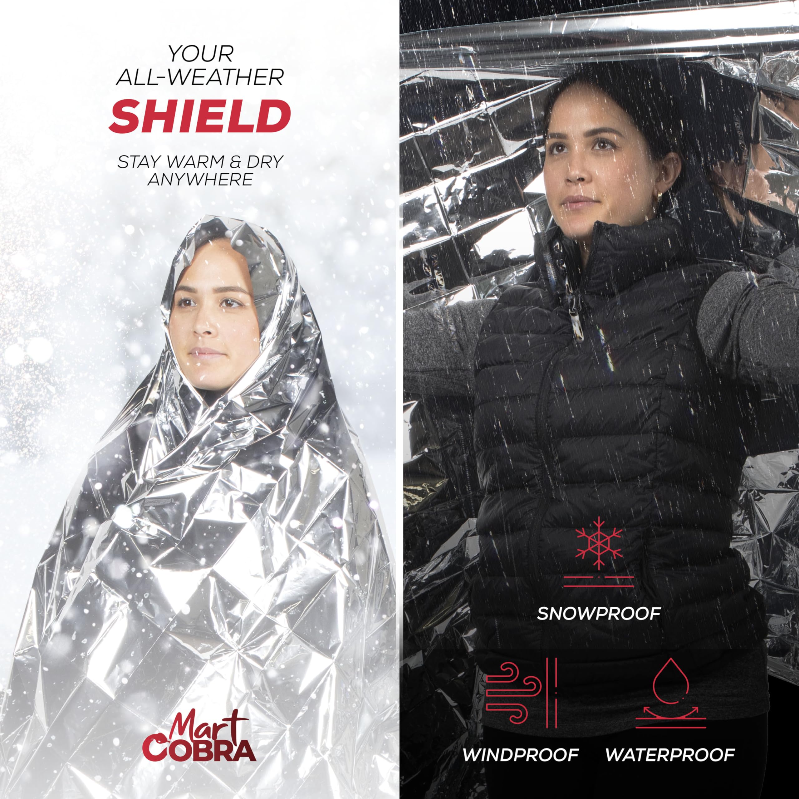 Emergency Blanket 4-Pack Space Mylar Blankets