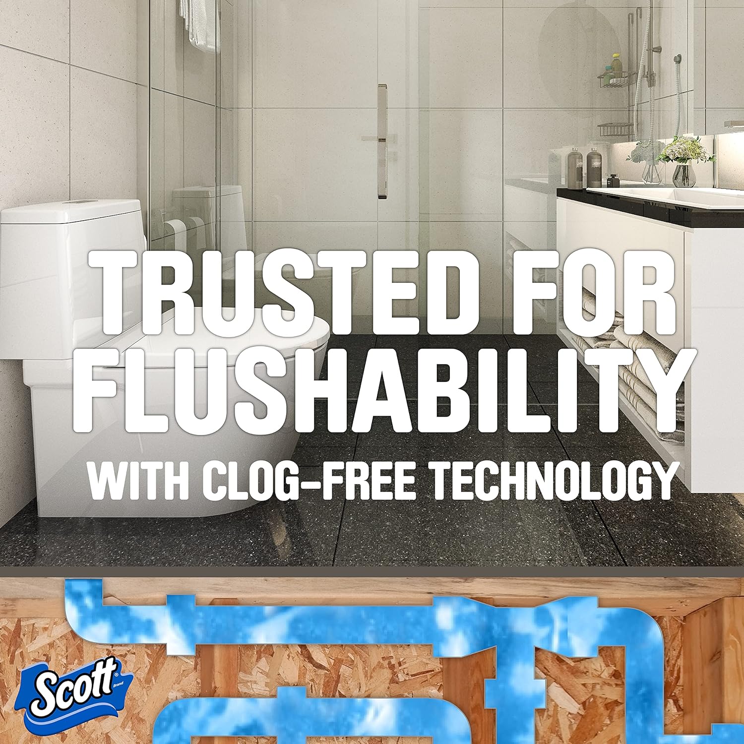 Scott Rapid-Dissolving Toilet Paper, Septic-Safe, for RVs and Boats, Biodegradable