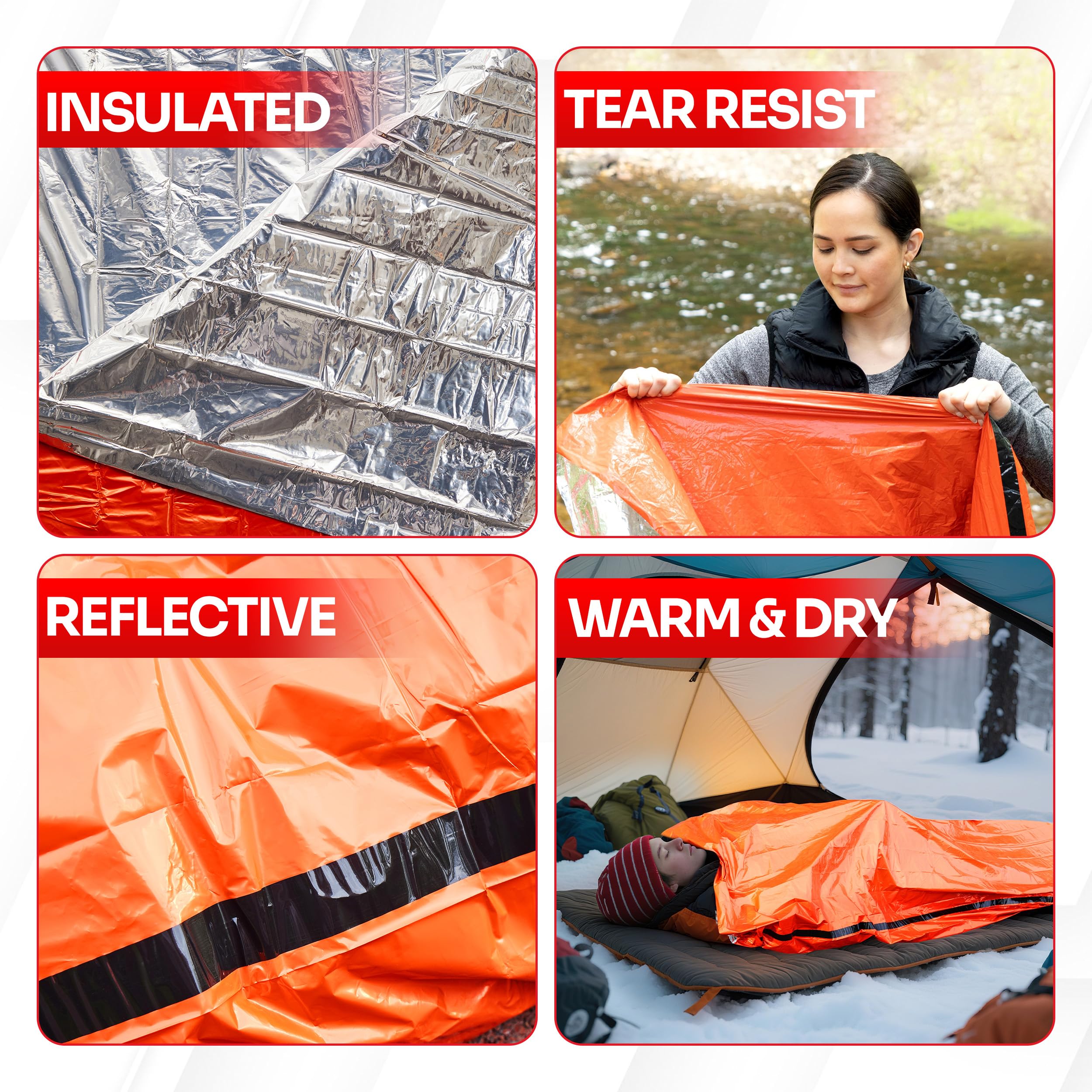 Bivy Sack Waterproof Mylar Emergency Blankets for Survival