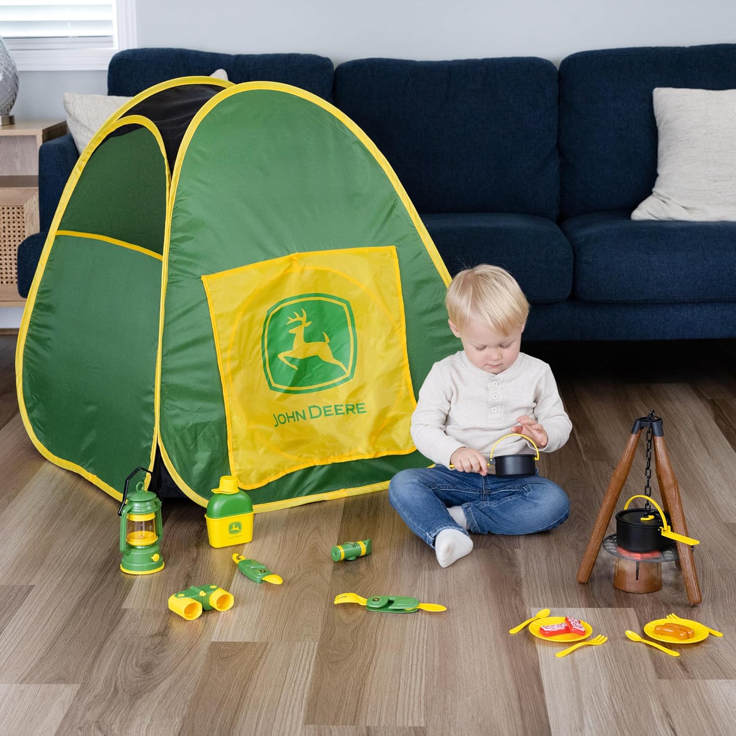 John Deere Pop-Up Camping Tent, 18 Piece Set