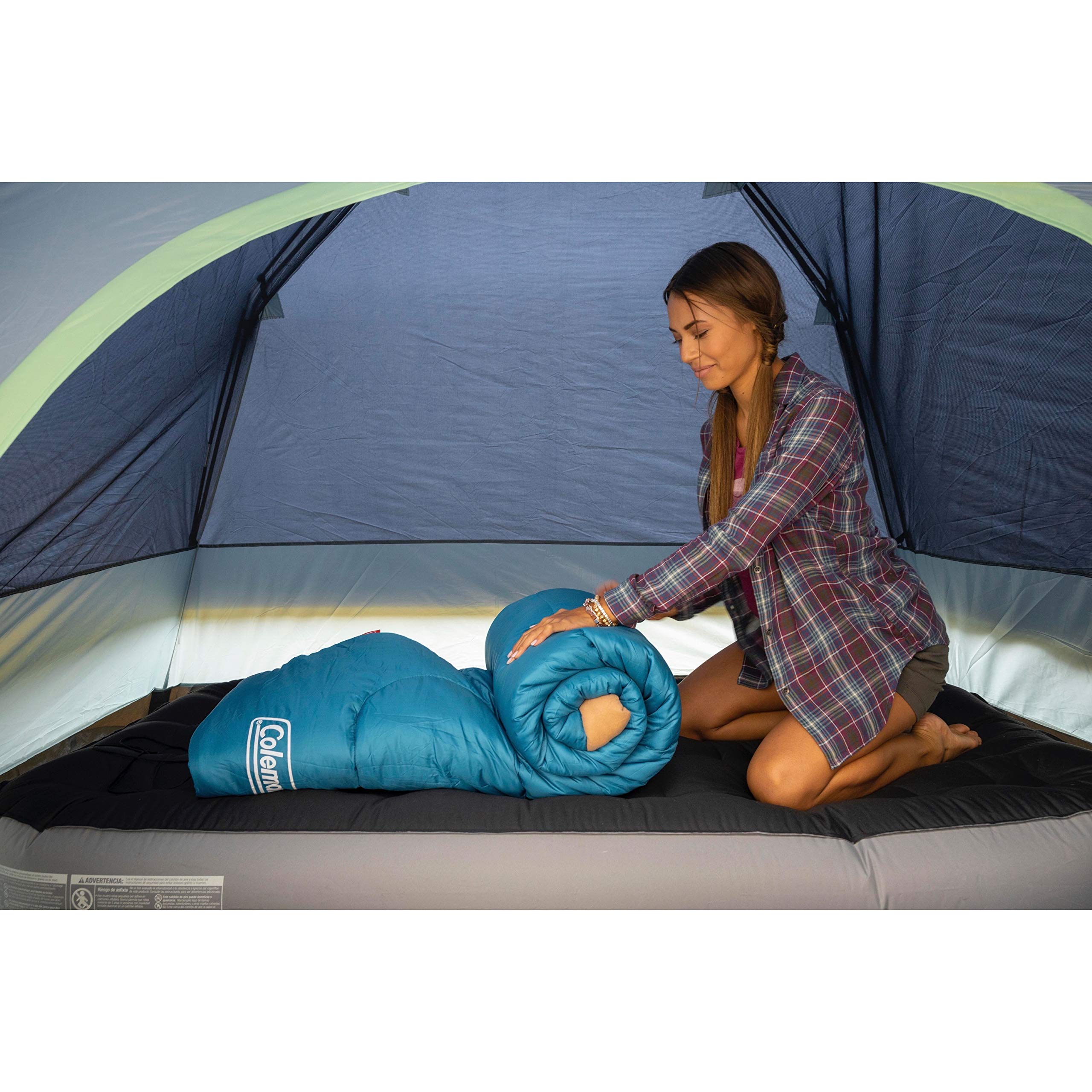 Coleman Brazos 20/30°F Adult Cool-Weather Sleeping Bag with No-Snag Zipper & Stuff Sack, Machine Washable
