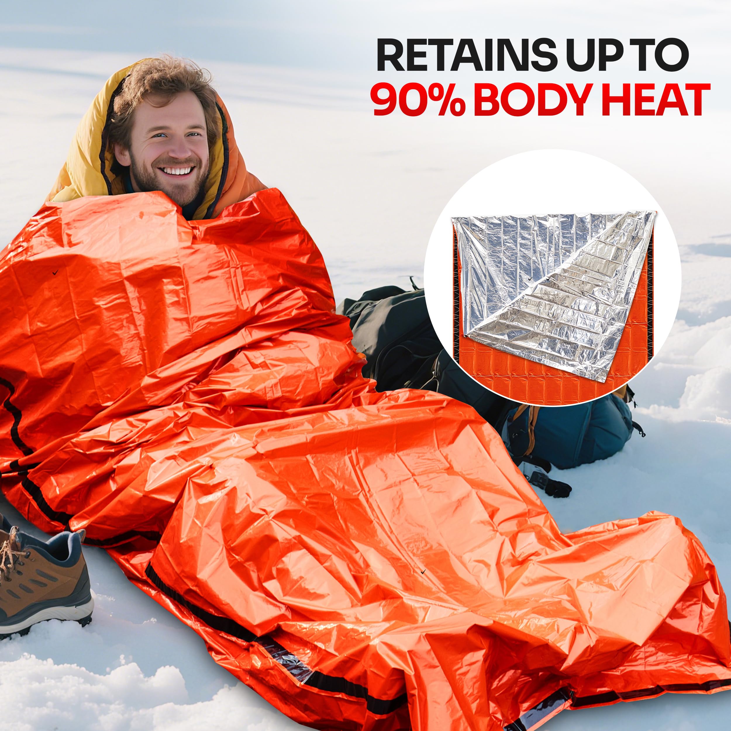 Bivy Sack Waterproof Mylar Emergency Blankets for Survival