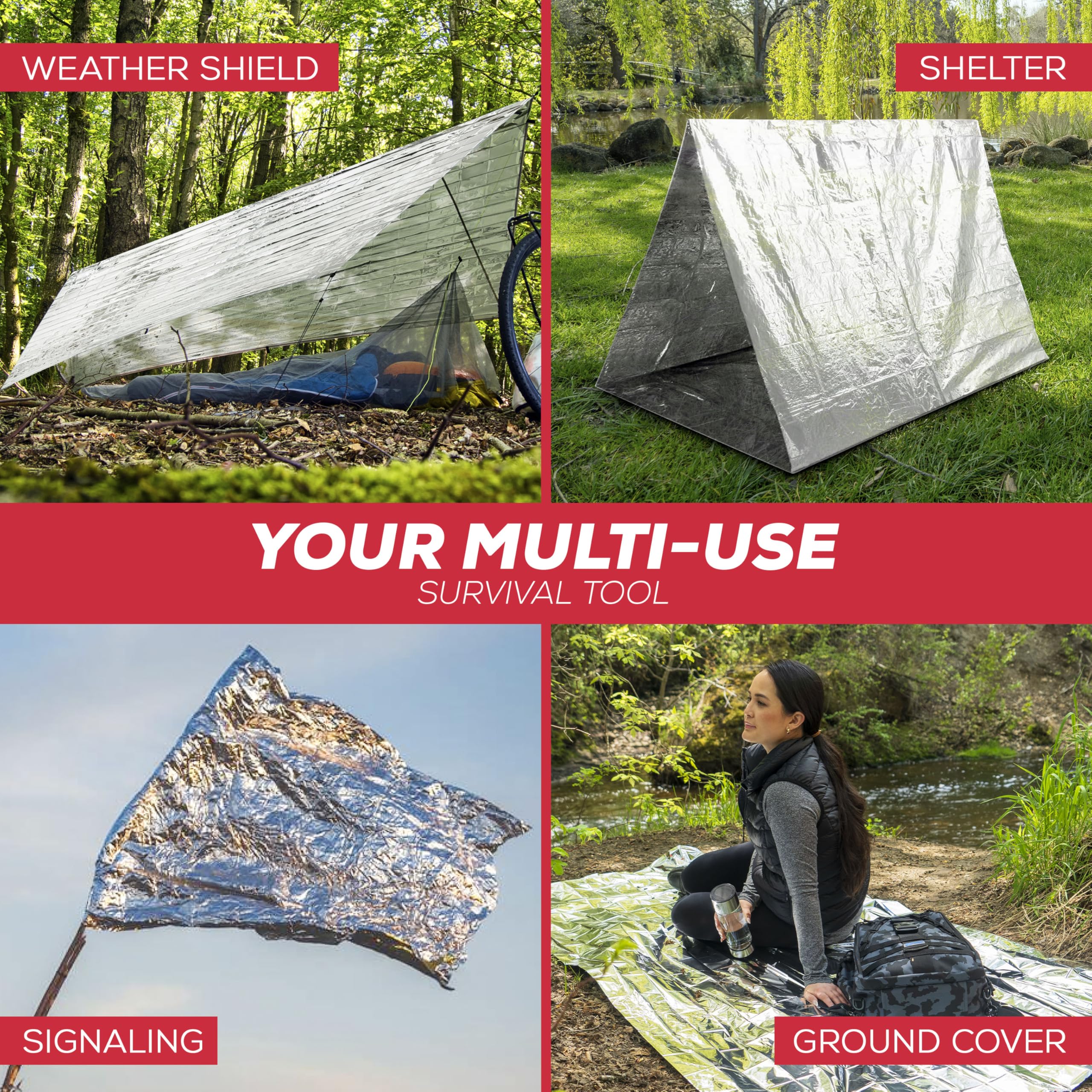 Emergency Blanket 4-Pack Space Mylar Blankets