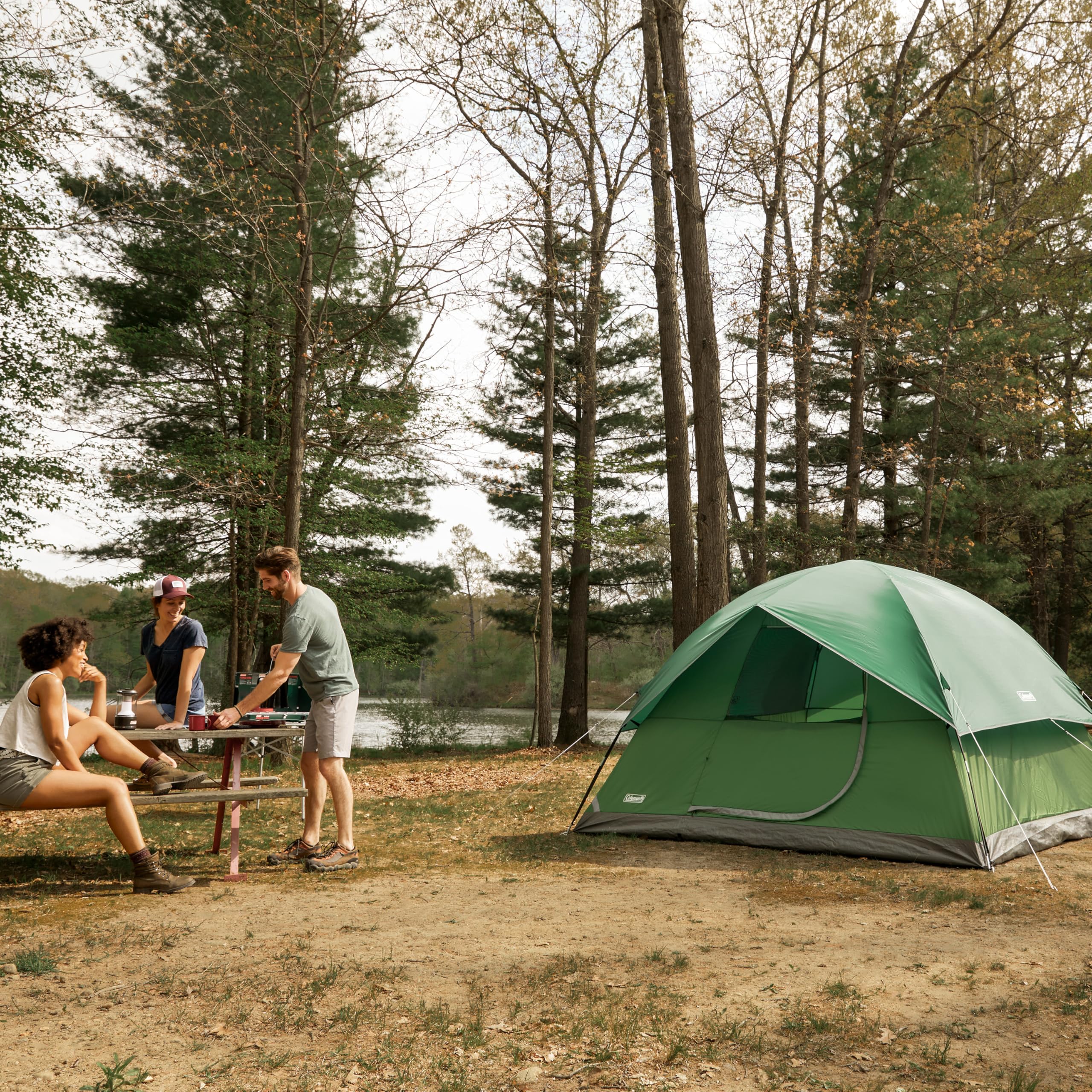 Coleman Sundome Camping Tent with Rainfly, 2/3/4/6 Person Tent Sets Up in 10 Mins, Weatherproof